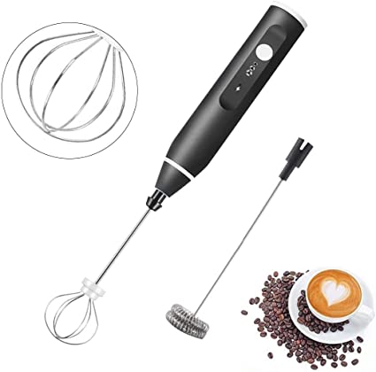 Rechargeable Electric Milk Frother – 2-in-1 Coffee Beater & Egg Whisk