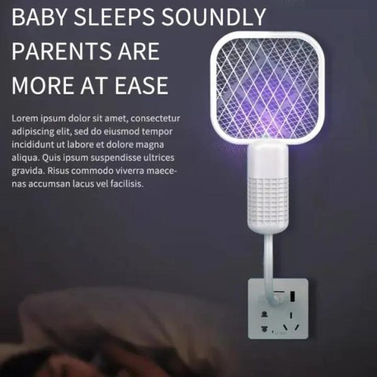 USB Electric Mosquito Killer Racket Lamp | Silent & Safe Insect Killer Light