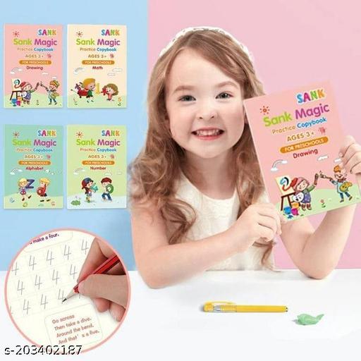 Sank Magic Practice Book Set 4 Books With Pen & 10 Refills Kids
