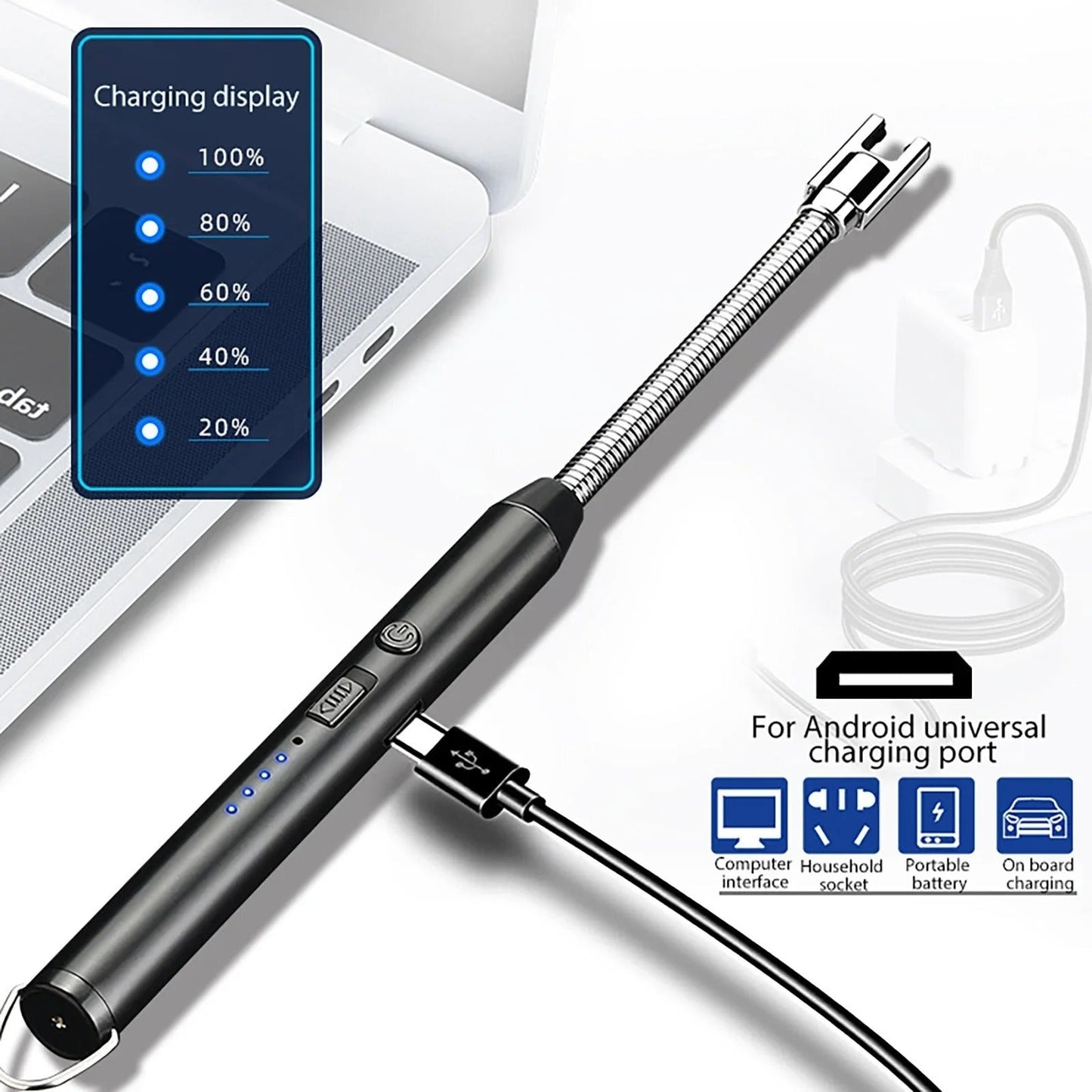 USB Rechargeable Electric Arc Lighter – 720° Flexible Windproof Plasma Lighter