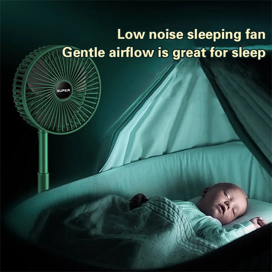 Portable Rechargeable Mini Fan – Ultra Quiet Sleep Cooling Fan with Gentle Airflow (USB Powered)