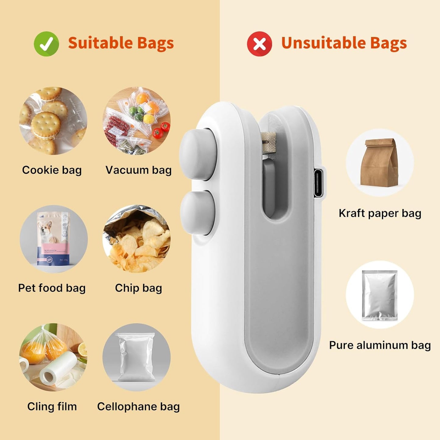 Portable Mini Heat Sealer – USB Rechargeable Plastic Bag Sealing Machine 🔥✨