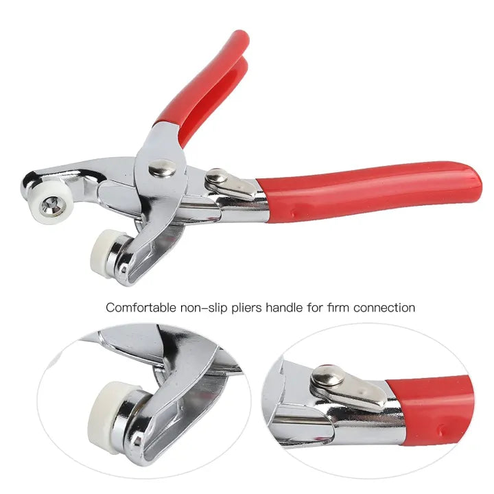 Metal Snap Button Kit with Hand Press Pliers – 50PCS Snap Fasteners for Sewing, DIY Crafts, Clothes & Hats