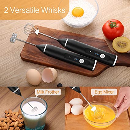 Rechargeable Electric Milk Frother – 2-in-1 Coffee Beater & Egg Whisk
