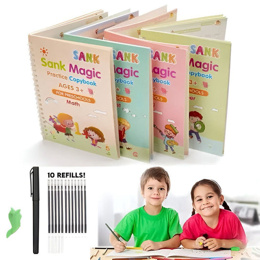 Sank Magic Practice Book Set 4 Books With Pen & 10 Refills Kids