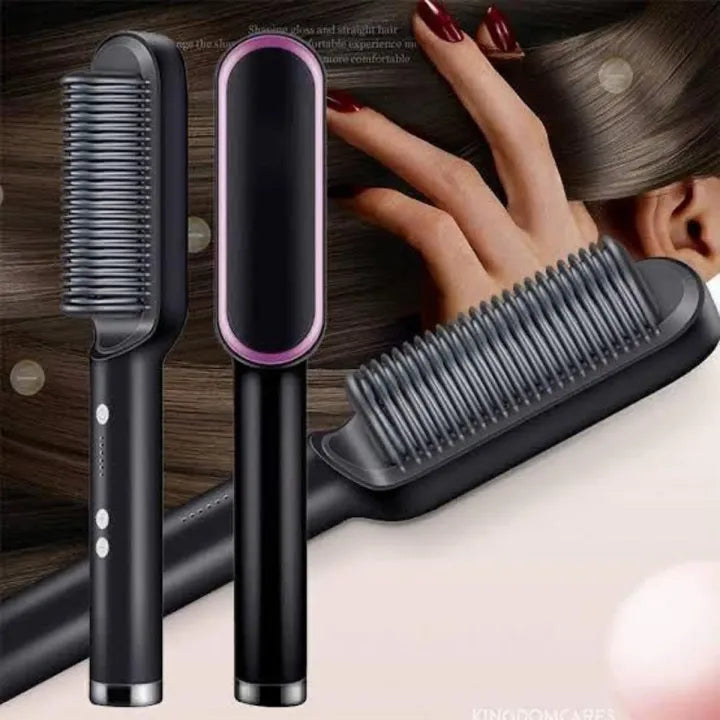 2-in-1 Hair Straightening Brush – Fast Heating Hair Straightener & Styling Comb for Smooth, Silky Hair